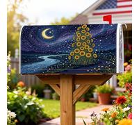 Coperture magnetiche per cassette postali con girasoli, motivo luna e stelle, decorazione per porta d'ingresso, 53 x 64 cm