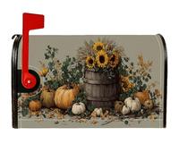 Coperture magnetiche per cassette postali con girasoli, rustiche e zucche autunnali arancioni, per decorazioni per la casa e il giardino, 53 x 64 cm