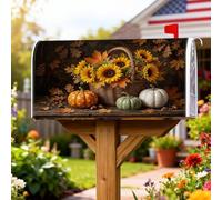 Coperture magnetiche per cassette postali con girasoli, rustiche e zucche autunnali, protezione per la posta per la casa e il giardino, 45 x 53 cm