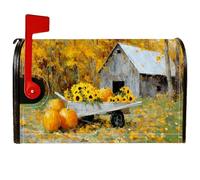 Coperture magnetiche per cassette postali con girasoli, rustiche e zucche di fattoria, copertura gialla per cassetta delle lettere per esterni, decorazione da giardino e cortile, 53 x 64 cm