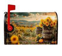 Coperture magnetiche per cassette postali con girasoli, rustiche fattoria, farfalle, zucche, autunnali, colore giallo, per decorazioni esterne, 45,7 x 53,7 cm