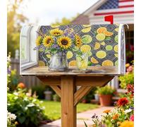 Coperture magnetiche per cassette postali con girasoli, rustiche, limoni, lime, primavera, giallo, per la decorazione del prato, 45,7 x 53,7 cm
