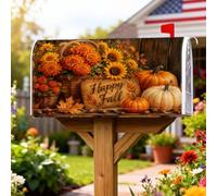 Coperture magnetiche per cassette postali con girasoli, zucche rustiche autunnali e autunnali, protezione per la posta per la casa e il giardino, 45,7 x 53,7 cm