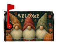 Coperture magnetiche per cassette postali con gnomi, copertura per cassetta postale autunnale rustica con foglie di zucca arancione, decorazione per esterni, giardino, cortile, 45 x 53 cm
