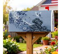Coperture magnetiche per cassette postali con gru, copertura per cassetta delle lettere tradizionale elegante con peonia senza blu, decorazione per cortile anteriore 53 x 64 cm