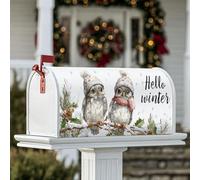 Coperture magnetiche per cassette postali con gufi, copertura per cassetta delle lettere invernale rustica con rami di pino innevato, per decorare la casa e il giardino, 45,7 x 53,7 cm