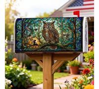 Coperture magnetiche per cassette postali con gufo, copertura decorativa per cassetta delle lettere verde con colibrì e fata della natura, per esterni, giardino, cortile, 53 x 64 cm