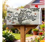 Coperture magnetiche per cassette postali con gufo, copertura per cassetta della posta in stile rustico, con foglie d'acero e foglie di acero, per decorare la casa e il giardino, 53 x 64 cm