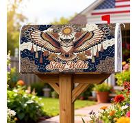 Coperture magnetiche per cassette postali con gufo, decorazioni artistiche bohémien per cassette postali blu navy, decorazioni per la casa e il giardino, 45,7 x 53,3 cm