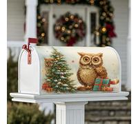 Coperture magnetiche per cassette postali con gufo, idea regalo per albero di Natale, copertura verde per cassetta della posta, decorazione da giardino e cortile, 53 x 64 cm