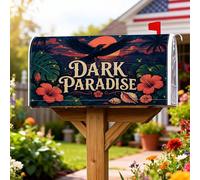 Coperture magnetiche per cassette postali con ibisco, tropicale vibrante aquila al tramonto estivo blu scuro, decorazioni per la casa e il giardino, 53 x 64 cm