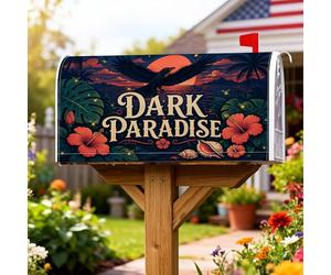 Coperture magnetiche per cassette postali con ibisco, tropicale vibrante aquila al tramonto estivo blu scuro, decorazioni per la casa e il giardino, 53 x 64 cm