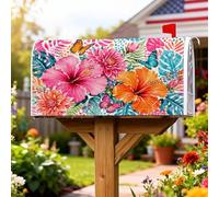 Coperture magnetiche per cassette postali con ibisco, tropicale vibrante farfalla fiore estate pesca copertura per la decorazione del portico anteriore 45,7 x 53,7 cm