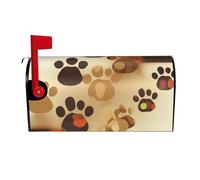 Coperture magnetiche per cassette postali con impronte di zampe di animali domestici, dimensioni standard, 53,3 x 45,7 cm, copertura per cassetta delle lettere primaverile estate copertura per