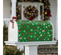 Coperture magnetiche per cassette postali con impronte di zampe, regali natalizi e festivi con fiocchi di neve, copertura per cassetta della posta verde per decorazione del portico anteriore, 45,7 x