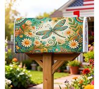 Coperture magnetiche per cassette postali con libellula, crisantemo bohémien primaverile, copertura verde primavera per le vacanze, decorazione per cortile, 45,7 x 53,7 cm