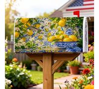 Coperture magnetiche per cassette postali con limoni, stile vintage rustico con colibrì, copertura estiva gialla per la decorazione del cortile, 45,7 x 53,7 cm