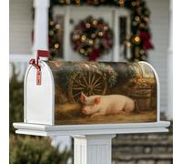 Coperture magnetiche per cassette postali con maiali, copertura per cassetta delle lettere rustica per decorazione del portico anteriore, 45,7 x 53,7 cm