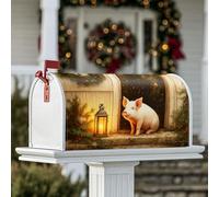 Coperture magnetiche per cassette postali con maiali, lanterna rustica in legno per porte autunnali gialle calde, per esterni, decorazione da giardino, cortile, 45,7 x 53,7 cm