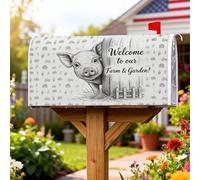 Coperture magnetiche per cassette postali con maiali, recinzione rustica per casale di zucca, copertura per cassetta delle lettere nera per decorazioni per casa e giardino, 45,7 x 53,3 cm
