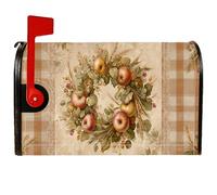 Coperture magnetiche per cassette postali con mele, decorazione rustica per ghirlande di fattoria con foglie rosse autunnali, per decorazioni esterne, 45,7 x 53,7 cm