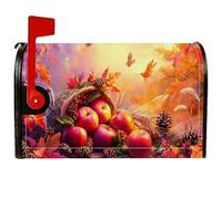 Coperture magnetiche per cassette postali con mele, rustiche fattoria Cornucopia pigne autunnali rosse per la decorazione esterna del cortile 45,7 x 53,7 cm