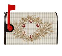 Coperture magnetiche per cassette postali con mele, rustiche foglie di grano autunnali, colore beige, per decorazione del cortile anteriore 53 x 64 cm