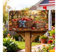 Coperture magnetiche per cassette postali con mele, rustiche, per casali e uccelli, colore rosso, per decorazioni per la casa e il giardino, 45 x 53 cm