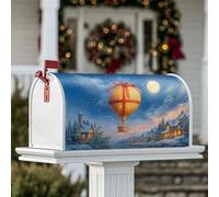Coperture magnetiche per cassette postali con mongolfiera, luna, neve, inverno, blu, protezione per la decorazione del portico anteriore, 45,7 x 53,7 cm
