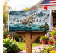 Coperture magnetiche per cassette postali con montagna, avventurose naturali di capra d'acqua estiva blu per le vacanze, decorazione da giardino e cortile, 45,7 x 53,7 cm