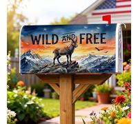 Coperture magnetiche per cassette postali con montagna, decorazioni per cassette postali per esterni, rustiche, con skyline di capra, decorazione per esterni e giardino, 45,7 x 53,3 cm