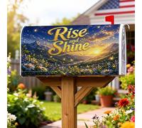 Coperture magnetiche per cassette postali con montagne, copertura decorativa per cassetta postale con fiori all'alba e natura, per decorazione da giardino all'aperto, 53 x 65,5 cm