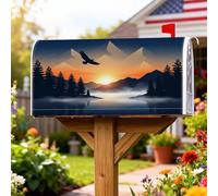Coperture magnetiche per cassette postali con montagne, copertura per cassetta postale con aquila all'alba e natura, per esterni, decorazione da giardino, 53 x 64 cm