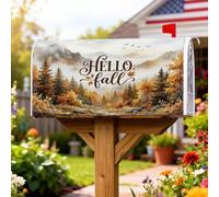 Coperture magnetiche per cassette postali con montagne, rustiche, autunnali, foglie autunnali, pini autunnali, copertura per cassetta della posta per giardino, patio, decorazione per giardino, patio