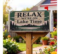 Coperture magnetiche per cassette postali con montagne, rustiche per esterni, alberi lago, estate, verde, protezione per la decorazione della porta d'ingresso, 45,7 x 53,7 cm