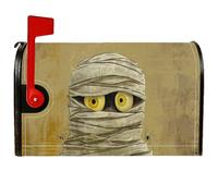 Coperture magnetiche per cassette postali con mummia, fantasiosi occhi di ragno di Halloween, copertura gialla per cassetta postale per decorazione del prato, 45,7 x 53,7 cm