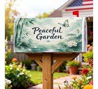 Coperture magnetiche per cassette postali con ninfee, copertura per cassetta delle lettere verde serena naturale farfalla primavera verde copertura per la decorazione del prato 53 x 64 cm