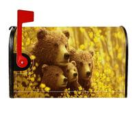 Coperture magnetiche per cassette postali con orsi, copertura decorativa per cassetta postale con fiori naturali naturali naturali e naturali, colore giallo, per decorazione portico anteriore, 45,7 x