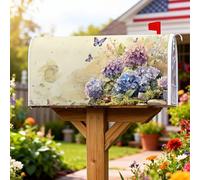 Coperture magnetiche per cassette postali con ortensia, acquerello, farfalla, coccinella, primavera, viola, decorazioni per la casa e il giardino, 45,7 x 53,7 cm