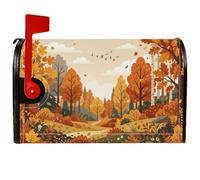 Coperture magnetiche per cassette postali con paesaggio autunnale, 53 x 63 | Paesaggio autunnale della foresta, copertura della posta della cassetta postale, uccelli migratori, sentiero tortuoso