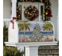 Coperture magnetiche per cassette postali con palme, a tema spiaggia, conchiglie natalizie a tema natalizio con stelle marine, protezione per la casa e il giardino, 53 x 64 cm