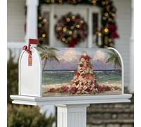 Coperture magnetiche per cassette postali con palme, conchiglie natalizie per decorazioni per giardino e patio, 53 x 64 cm