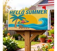Coperture magnetiche per cassette postali con palme, copertura estiva per sedia da spiaggia tropicale, copertura gialla per le vacanze, per decorazione del cortile anteriore, 45,7 x 53,7 cm
