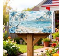 Coperture magnetiche per cassette postali con palme, tropicali costiere oceaniche, montagne estive, blu, decorazioni per casa e giardino, 53 x 64 cm
