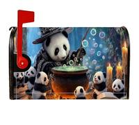 Coperture magnetiche per cassette postali con panda, fantasiose fantasie calderone bolle di Halloween, copertura decorativa per cassetta delle lettere per la casa e il giardino, 53 x 64 cm