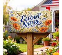 Coperture magnetiche per cassette postali con papaveri, natura rustica farfalla grano primavera arancione involucri per la decorazione del prato 45,7 x 53,3 cm