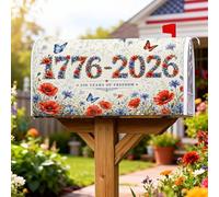 Coperture magnetiche per cassette postali con papavero, stile patriottico vintage, farfalla blu, fiore blu, copertura per cassetta postale rossa per decorare la casa e il giardino, 53 x 64 cm
