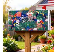 Coperture magnetiche per cassette postali con pavone, pappagallo tropicale estivo, tucano, copertura decorativa per cassetta delle lettere per la porta d'ingresso, 53 x 64 cm