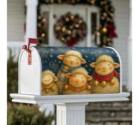 Coperture magnetiche per cassette postali con pecore, campane natalizie natalizie, stelle, blu, per decorazione portico anteriore, 45 x 53 cm