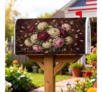Coperture magnetiche per cassette postali con peonie, rustiche vintage, ortensie, farfalle, primaverili, bordeaux, per esterni, decorazioni per casa e giardino, 45,7 x 53,3 cm